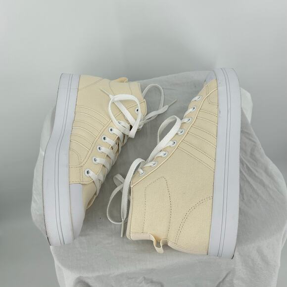 Womens Yellow White Adidas Bravada Mid Cloudfoam Skateboard Sneakers 8.5M GY5042 - Picture 5 of 8